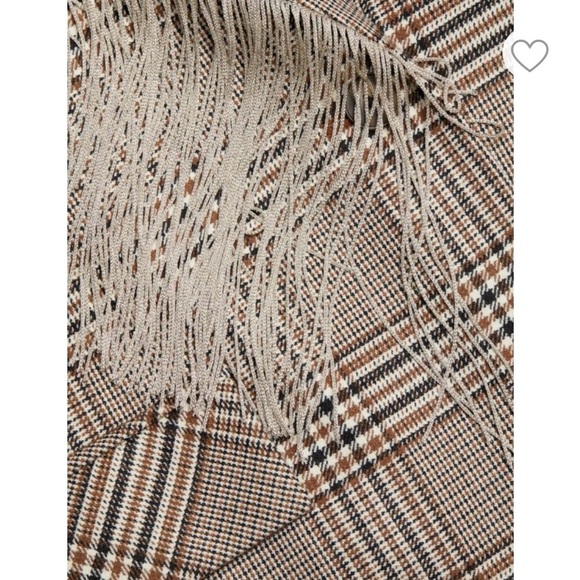 TANYA TAYLOR Lewis Plaid Fringe Trim Blazer NEW - Picture 10 of 14